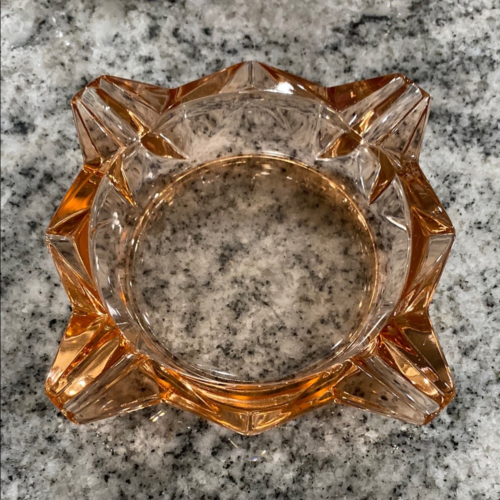 Vintage MCM 1970’s Luminarc France “Rosalind” Pink Glass Ashtray!